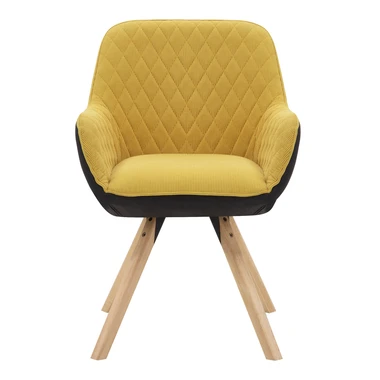 Žlutá otočná židle LUMARS