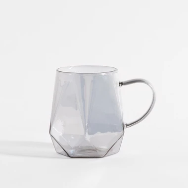 Skleněný hrnek 260 ml šedý