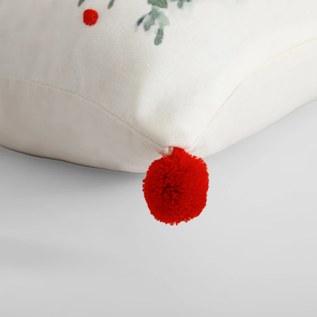 Vánoční povlak na polštář RETRO SRNKA bílý 45x45 cm