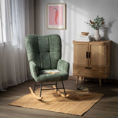 Zelené houpací křeslo JEXLA