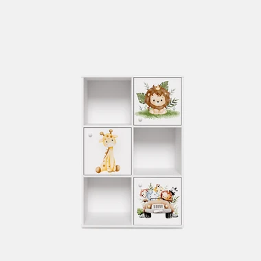 Třídveřový regál se zvířecím motivem TULO