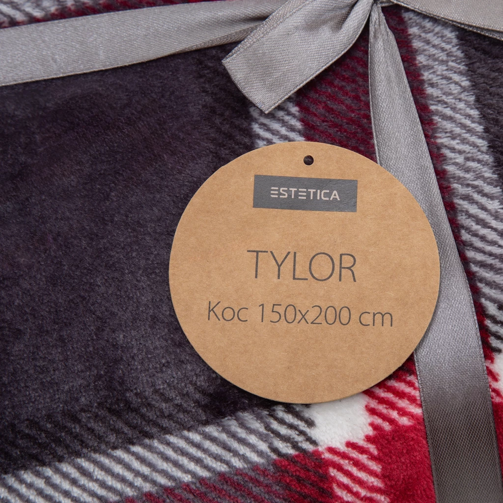 Tmavě šedá kostkovaná deka TYLOR 150x200 cm
