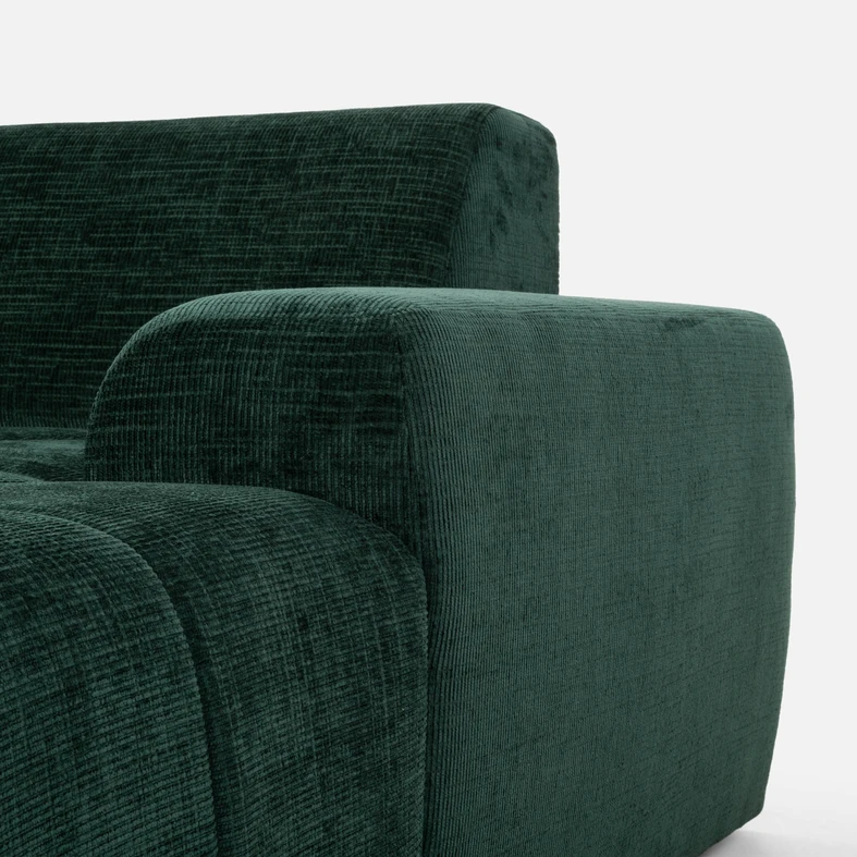 Rohová sedačka s elektrickým nastavením sedáku SAVINON S lahvově zelená lavá