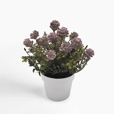 Umělé růžové květiny v květináči 23 cm