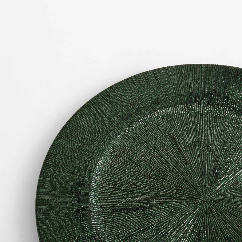 Talerz promienny podtalerz zielony 33 cm Dekorační zelený talíř 33 cm