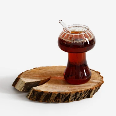 Sklenice ve tvaru houby s brčkem 360 ml