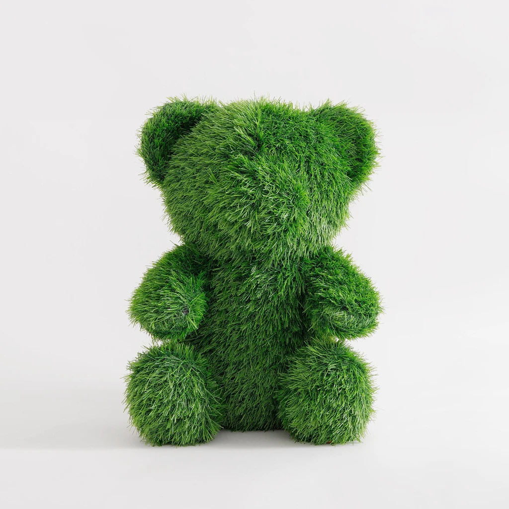 Figurka na zahradu, medvídek, umělá tráva, 50 cm