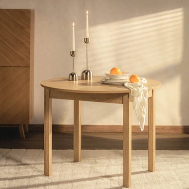 Rozkládací kulatý stůl UNO 100-140 cm dub cremona.