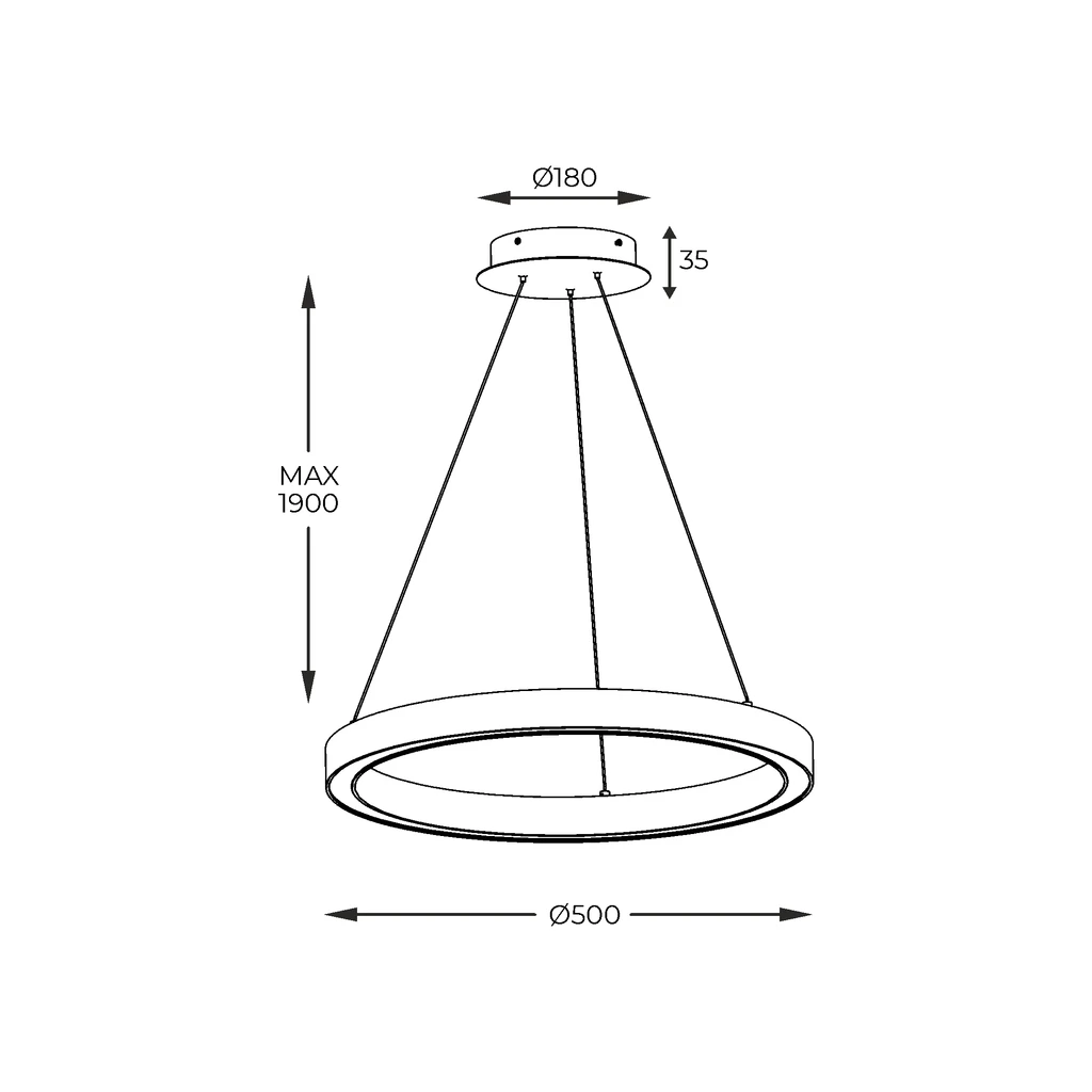 Zlaté závěsné svítidlo LED CARLO 50 cm