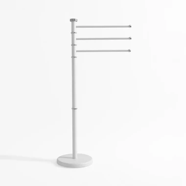 Stojanový věšák na ručníky bílý 90 cm