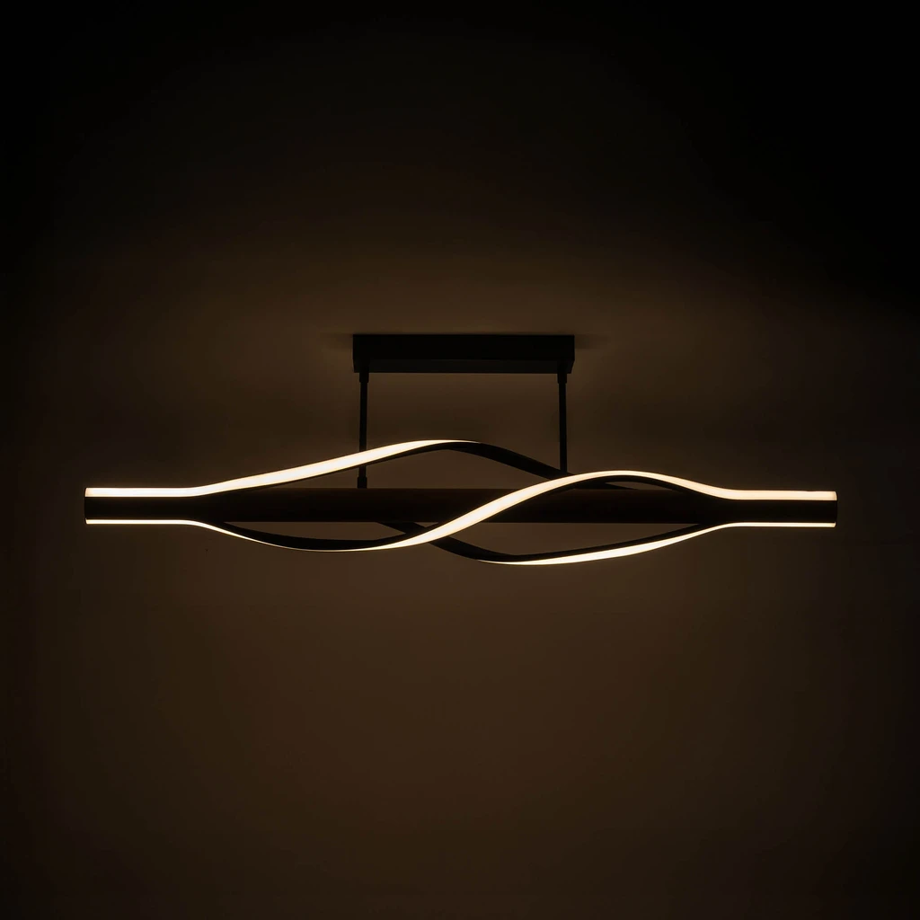 Dřevěné černé stropní LED svítidlo BAEZ