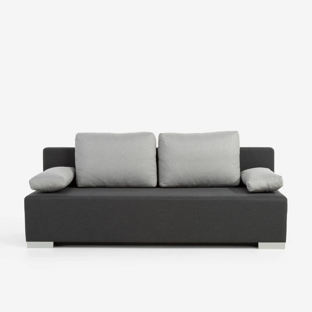 Třímístná rozkládací pohovka BORGO černo-šedá