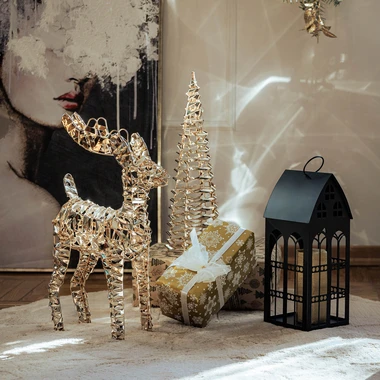 LED dekorace zlatý SOB 37 cm, MIX