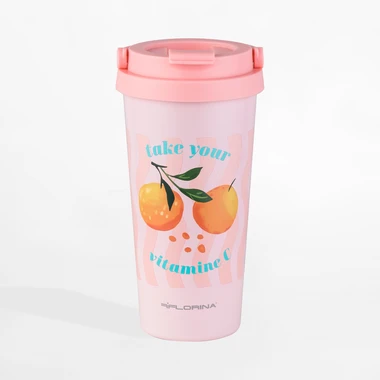 Termohrnek ORANGE HAPPY 500 ml růžový