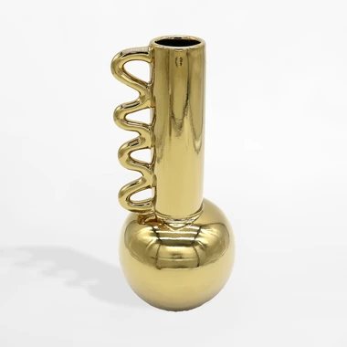 Moderní zlatá váza 30 cm