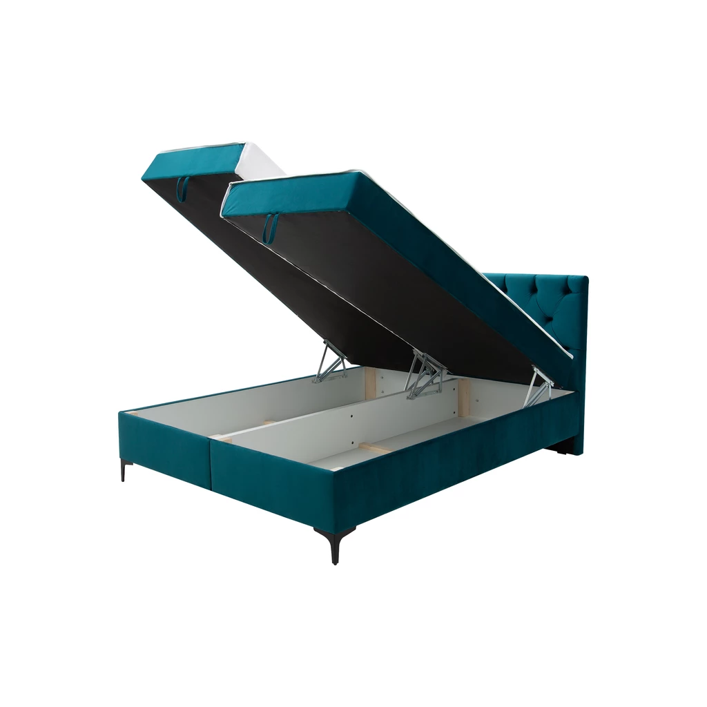 Tyrkysová postel boxspring PRIMO LUX 160x200 cm