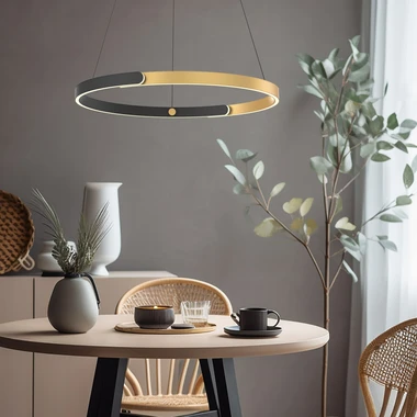 Černo-zlaté LED závěsné svítidlo LINOS