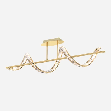 Zlaté LED stropní svítidlo ve tvaru stuhy ATHESA s dálkovým ovládáním