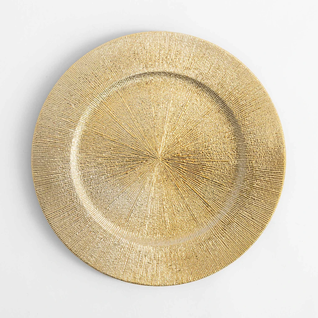 Talerz dekoracyjny złoty 33 cm Dekorační zlatý talíř 33 cm