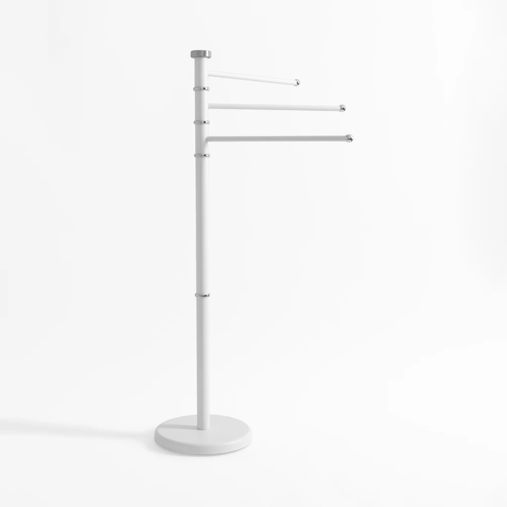 Stojanový věšák na ručníky bílý 90 cm