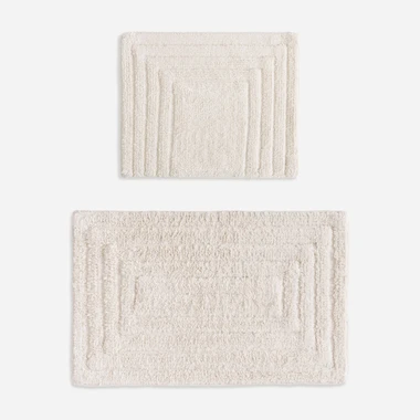 Sada 2 koberečků s geometrickým vzorem VERONA krémová - 50x80 a 40x50 cm