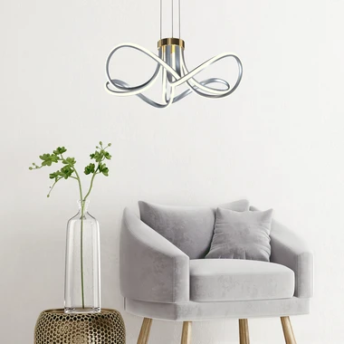 Černo-šedo-zlaté LED závěsné svítidlo ABRO