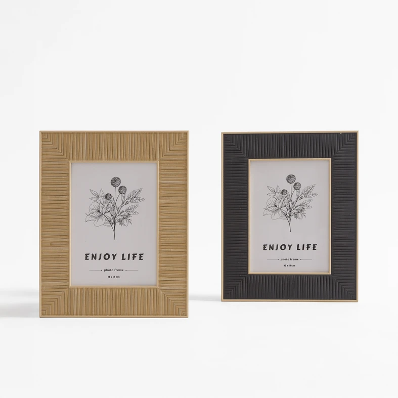 Hnědý boho fotorámeček 13x18 cm