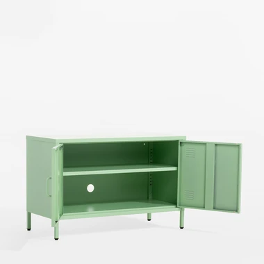 Světle zelená 2-dveřová komoda SOLANS