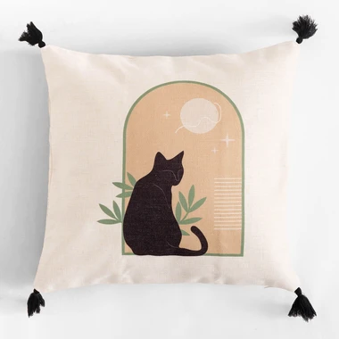 Dekorační povlak na polštář kočka v okně CATS 45x45 cm
