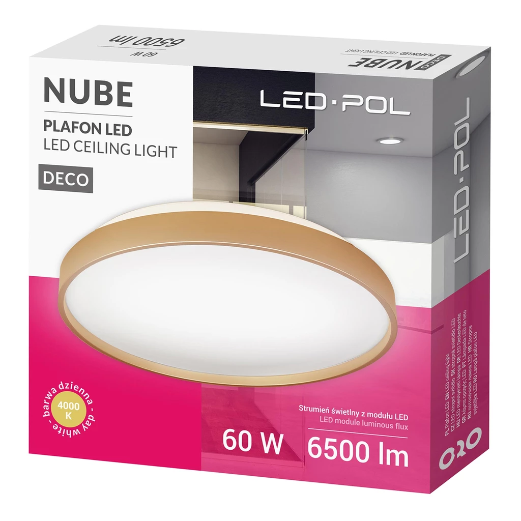 Zlaté stropní svítidlo LED 60W ORO NUBE