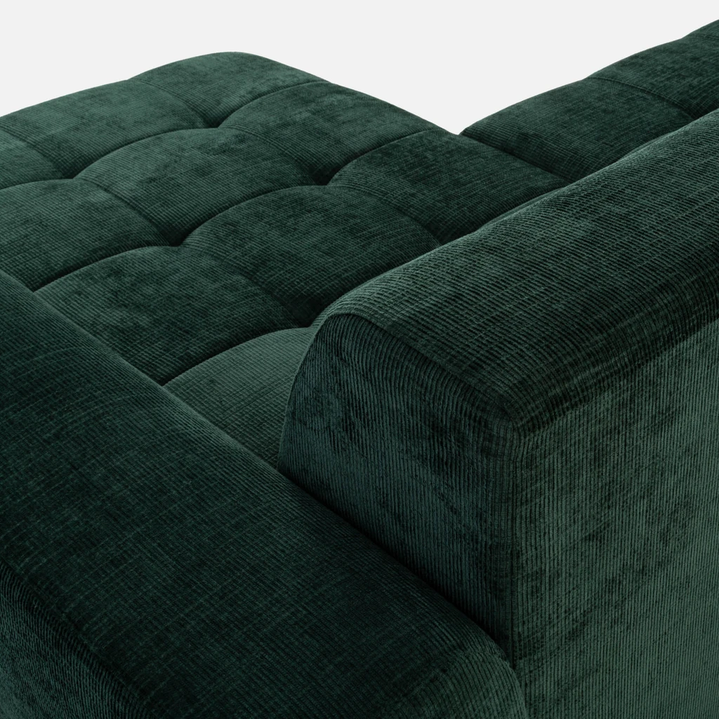 Rohová sedačka s elektrickým nastavením sedáku SAVINON S lahvově zelená lavá