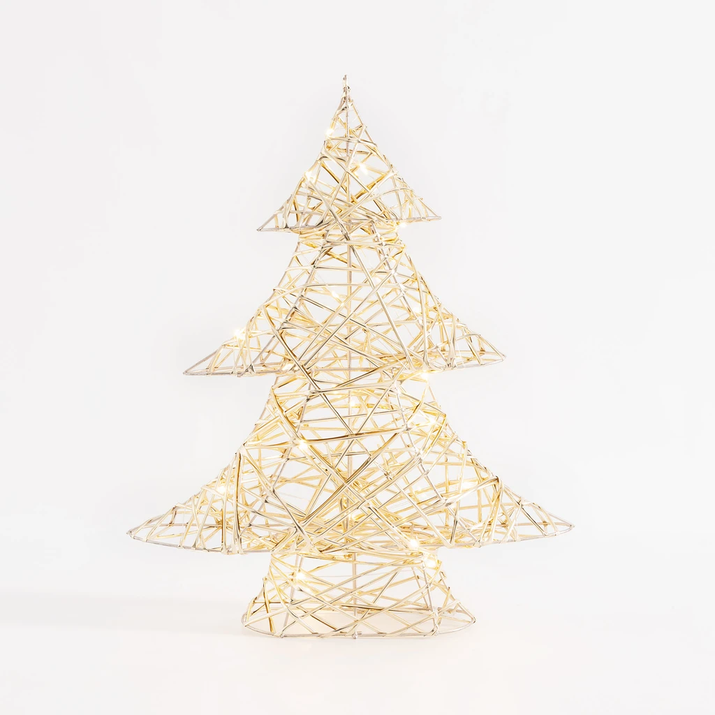 LED dekorace stromeček šampaňské zlato 40 cm