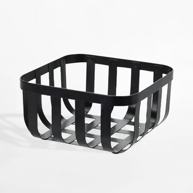 Černý kovový košík na ovoce 19x19 cm