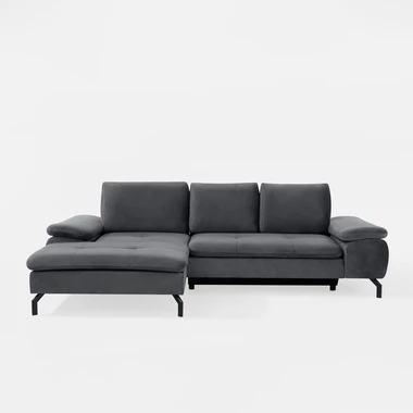 Šedá rozkládací rohová sedačka VESPA levá