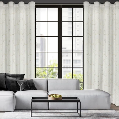 Ecru závěs s průchodkami EMILI 140x250 cm