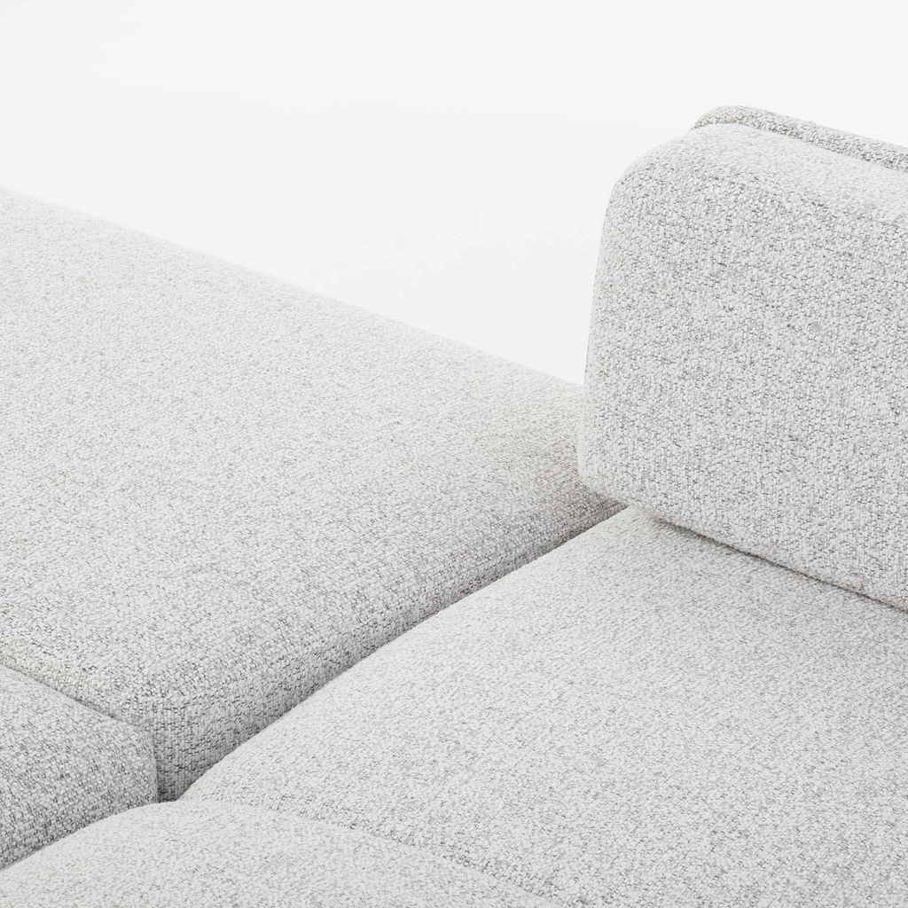 Splot tkaniny BIANCO O tworzy przytulny efekt, który ociepla przestrzeń.