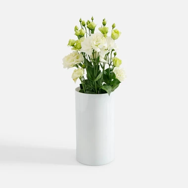 Skleněná váza bílá LUCA 29 cm