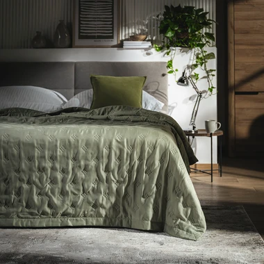 Olivový přehoz CLOUD 180x200 cm