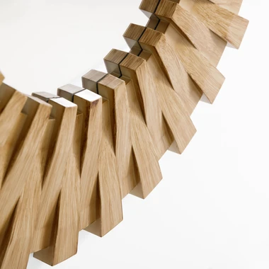 Kulaté zrcadlo 50x50 cm rám v barvě dřeva