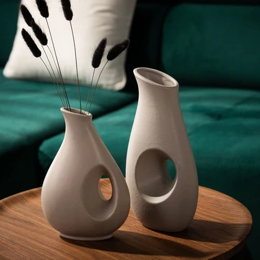 Šedá moderní váza 24,5 cm