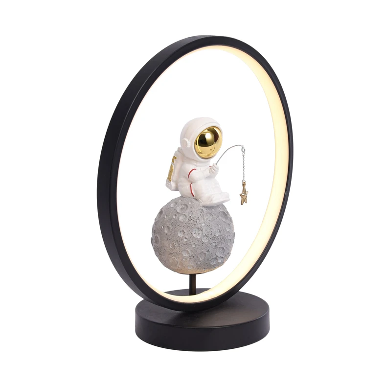 Lampa stołowa dekoracyjna LED ASTRONAUTA z wędką - wymiary.