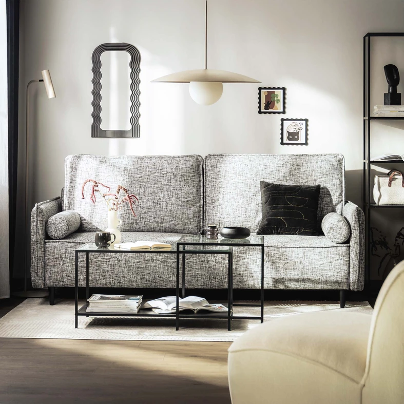 Lampa wisząca jasnobrązowa SLATE SABIA GLASS Závěsné svítidlo SLATE SABIA GLASS světle hnědé