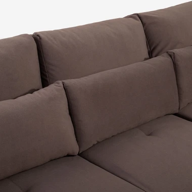 Rohová rozkládací sedačka hnědá LORENTO pravá