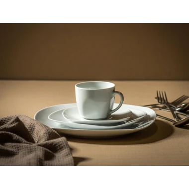 Porcelánový šálek s podšálkem QUADRO bílý 210 ml