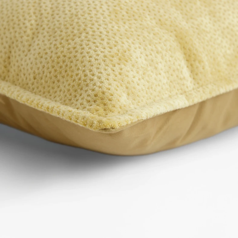 Musztardowa poszewka ozdobna szenilowa