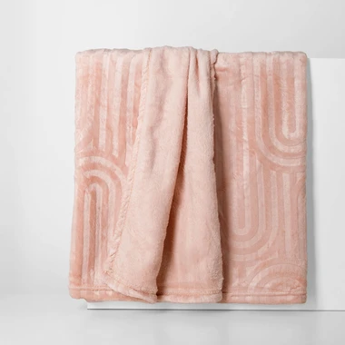Deka s reliéfním vzorem ABSTRACT 130x160 cm růžová