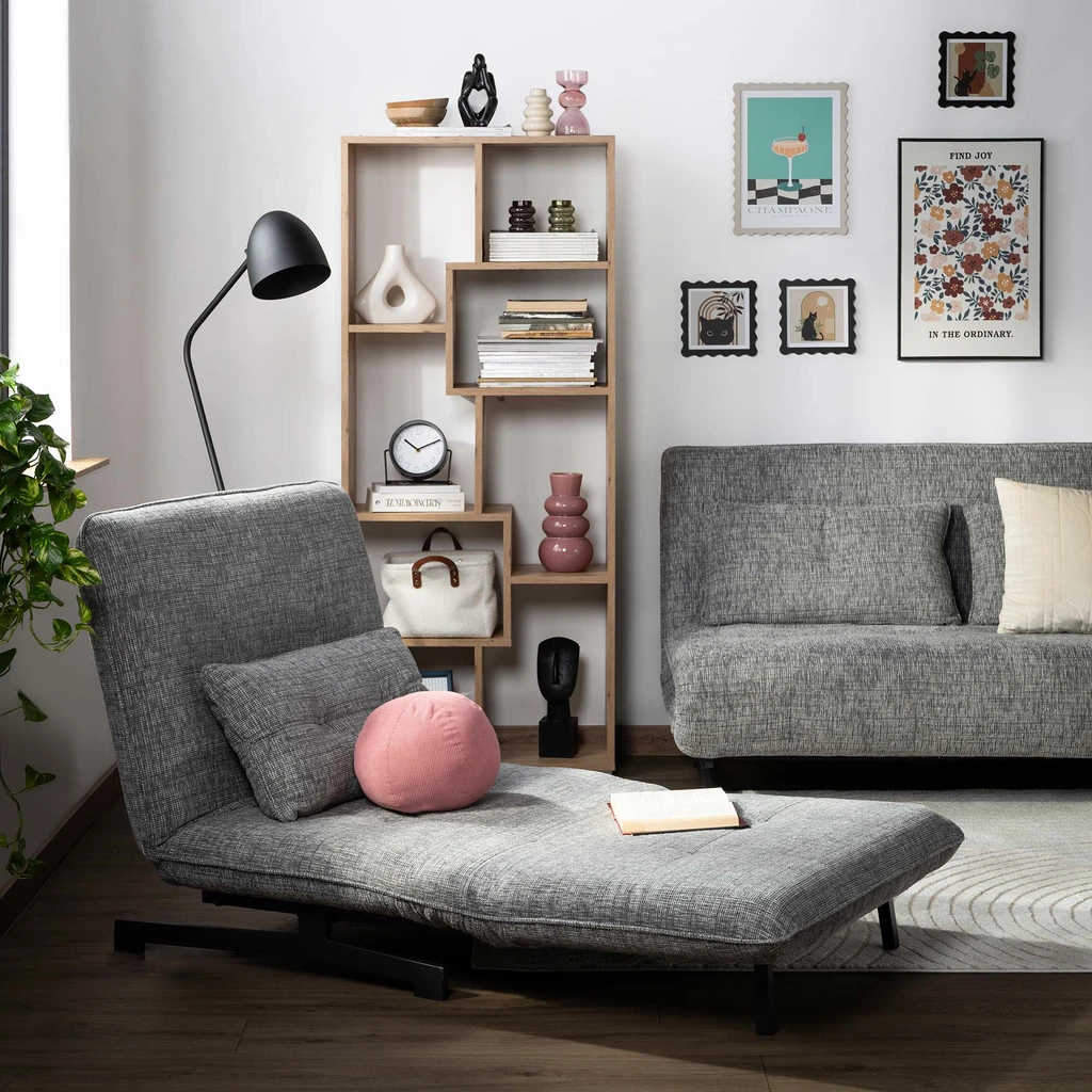 Sofa 92 cm rozkładana PIMIO szara Rozkládací pohovka PIMIO 92 cm šedá