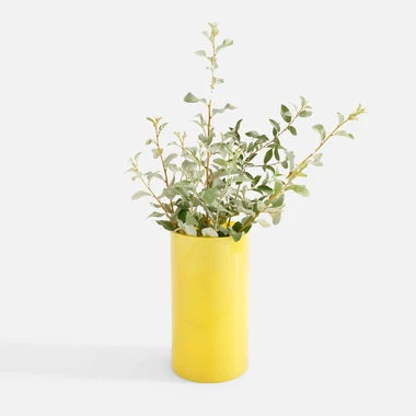 Skleněná váza žlutá LUCA 29 cm