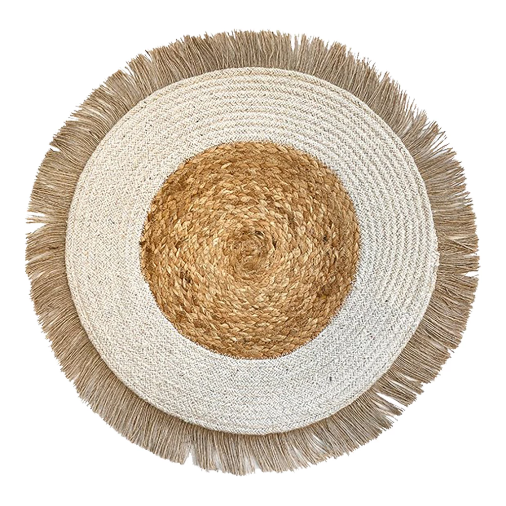 Bílá podložka pod talíře v boho stylu 36 cm