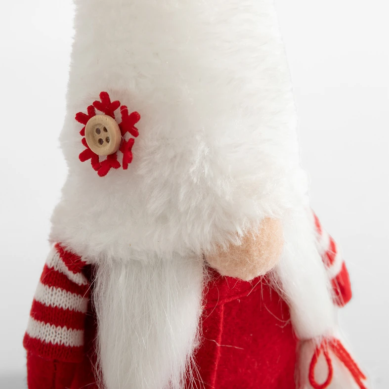 Dekorace skřítek bílý-červený 25 cm